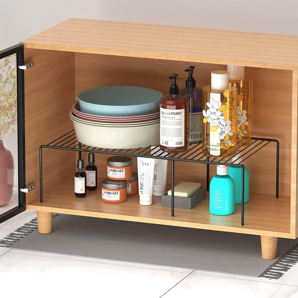 Kitchen Cabinet Expandable Shelf Organizers Set of 4, Adjustable Metal Wire P...
