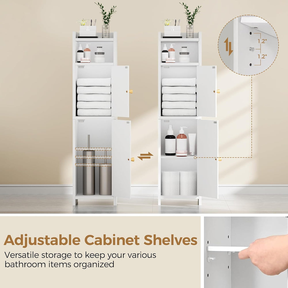BEWISHOME Small Bathroom Storage Cabinet, 2 Doors Narrow Bathroom Cabinet
