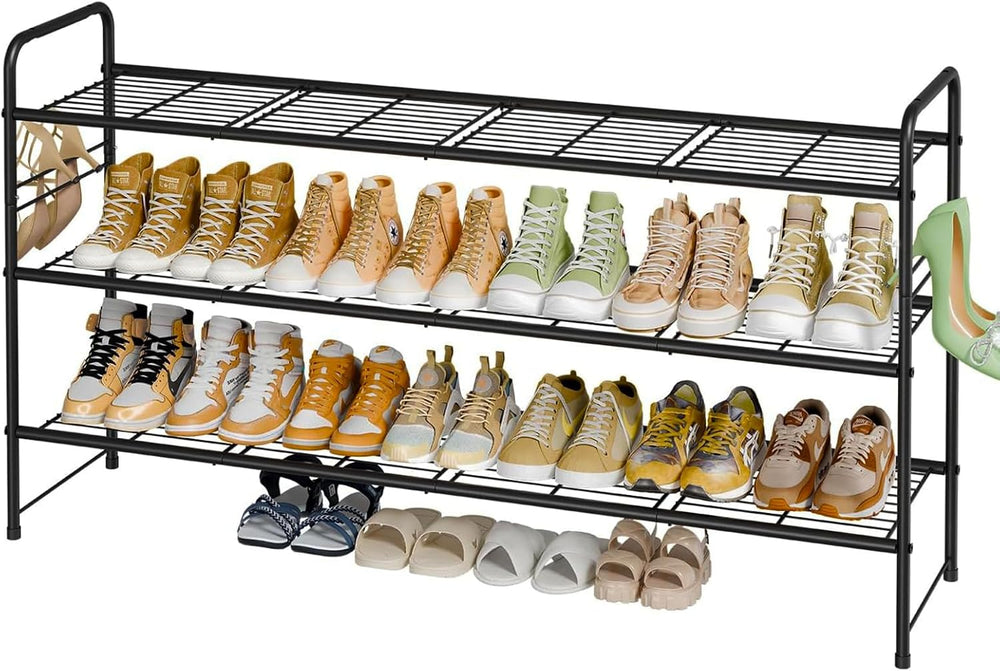 3 Tier Shoe Rack for Closet, 44 Inch Extra Long Shoe Storage Organizer for Sh...
