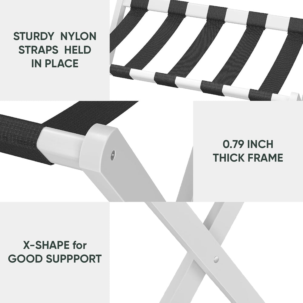 Smart FENDEE 2 Pack Luggage Rack, Folding Luggage Rack for Guest Room, White ...