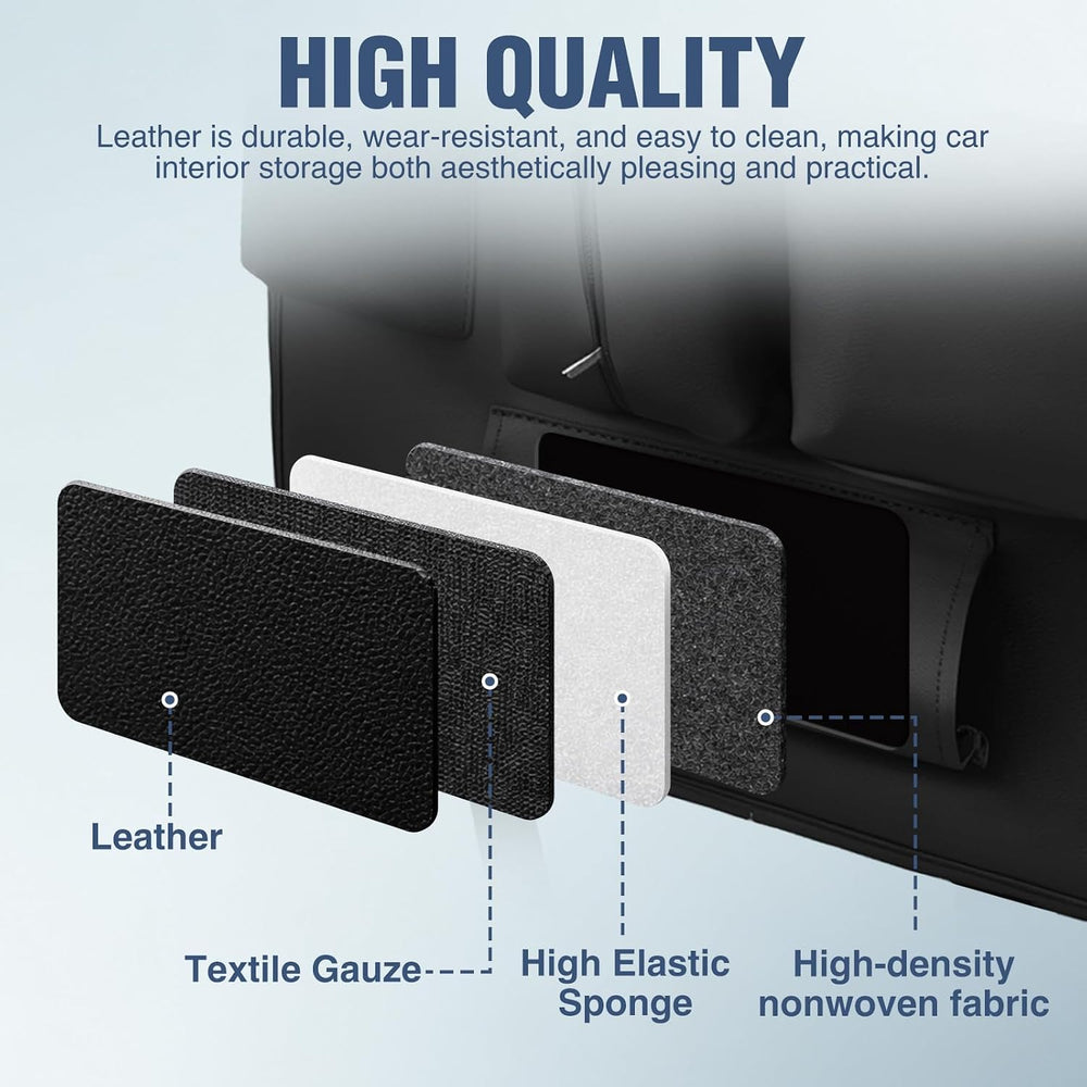 Nilight Car Seat Back Organizer 1PC Black PU Leather Universal
