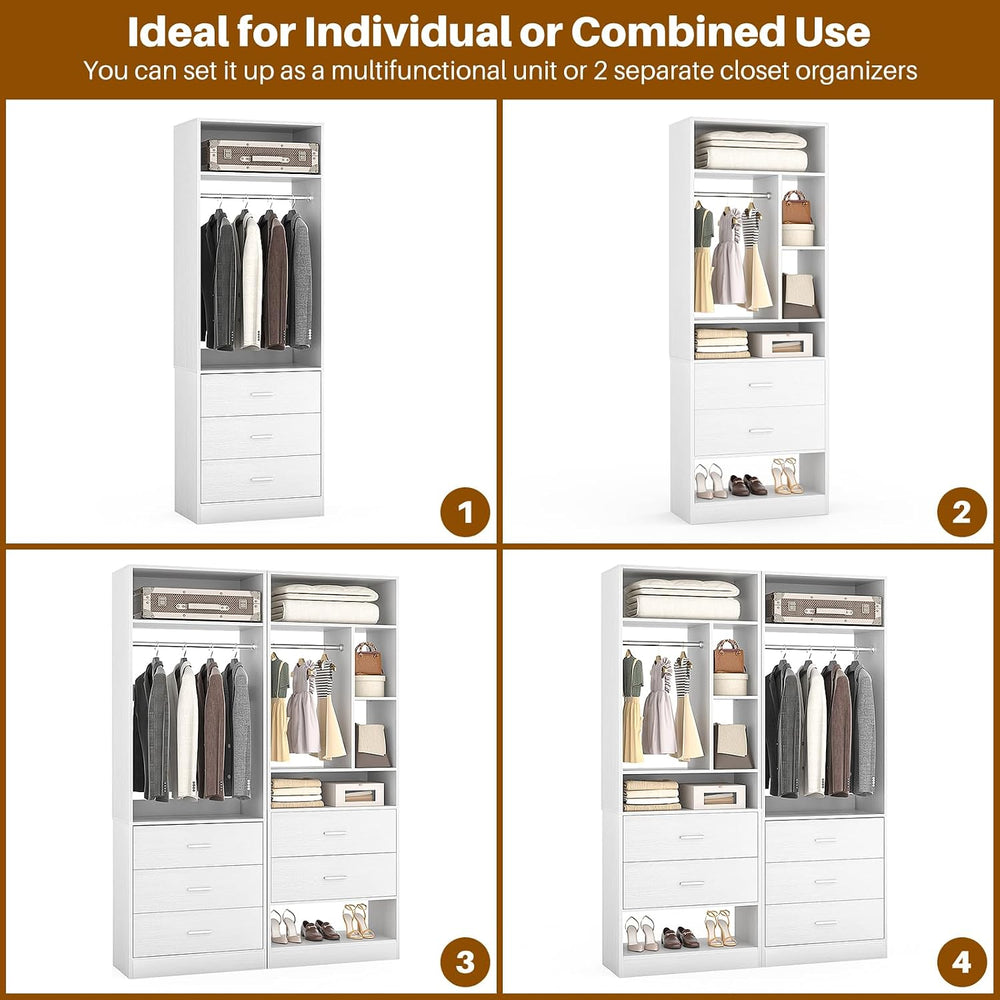 Besiost Closet Systems with 5 Drawers, Closet Organizer System