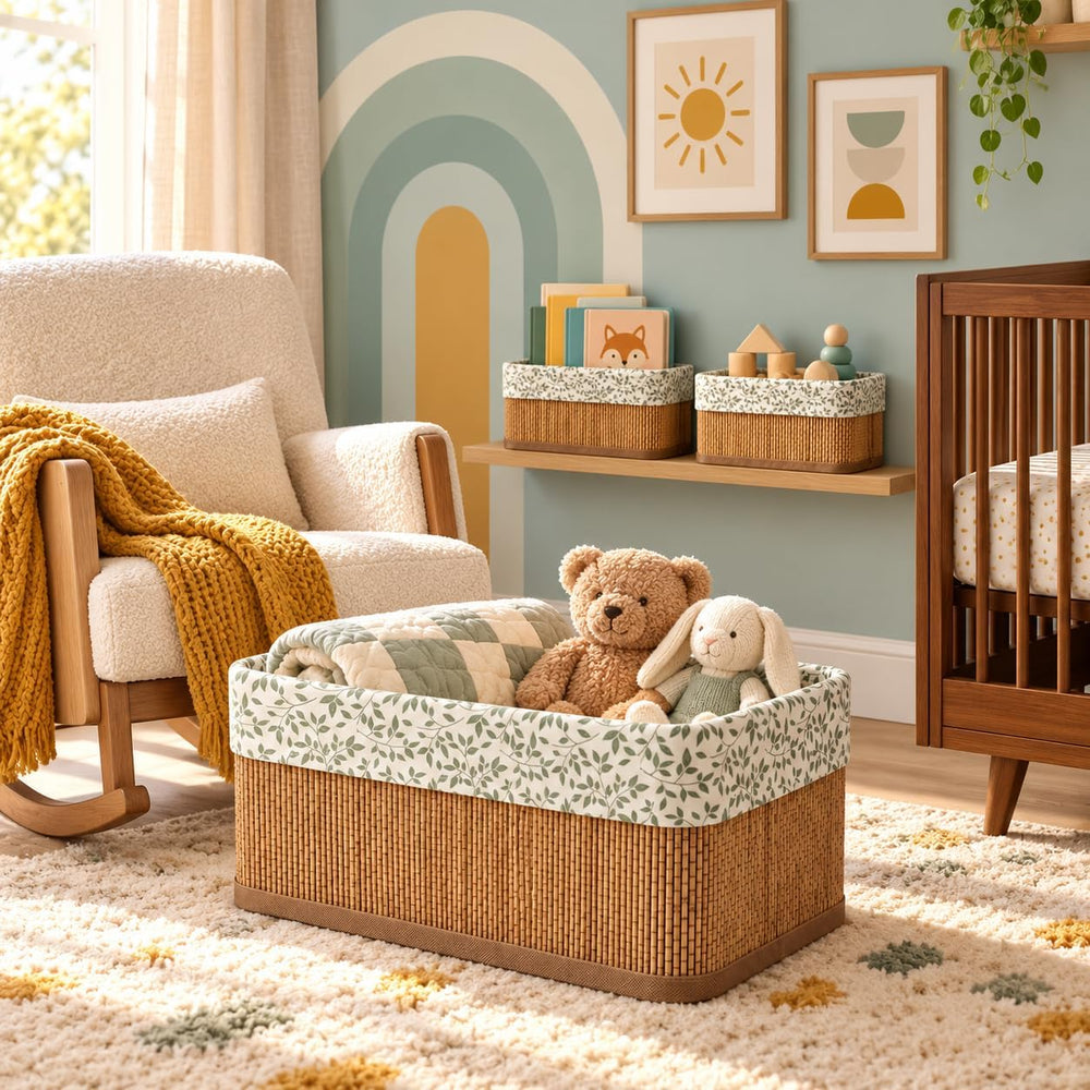 4-Piece Wicker Storage Baskets for Organizing