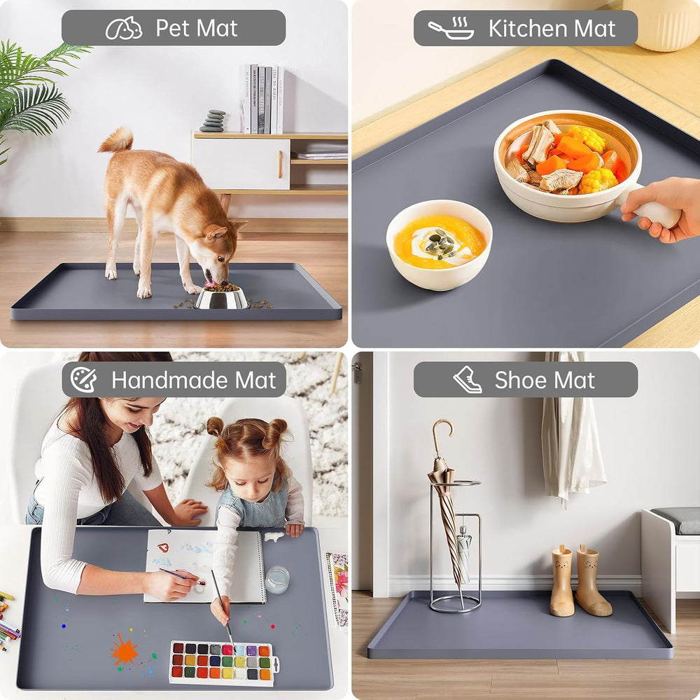 FLATO Waterproof Under Sink Mat, 34" x 22", Beige