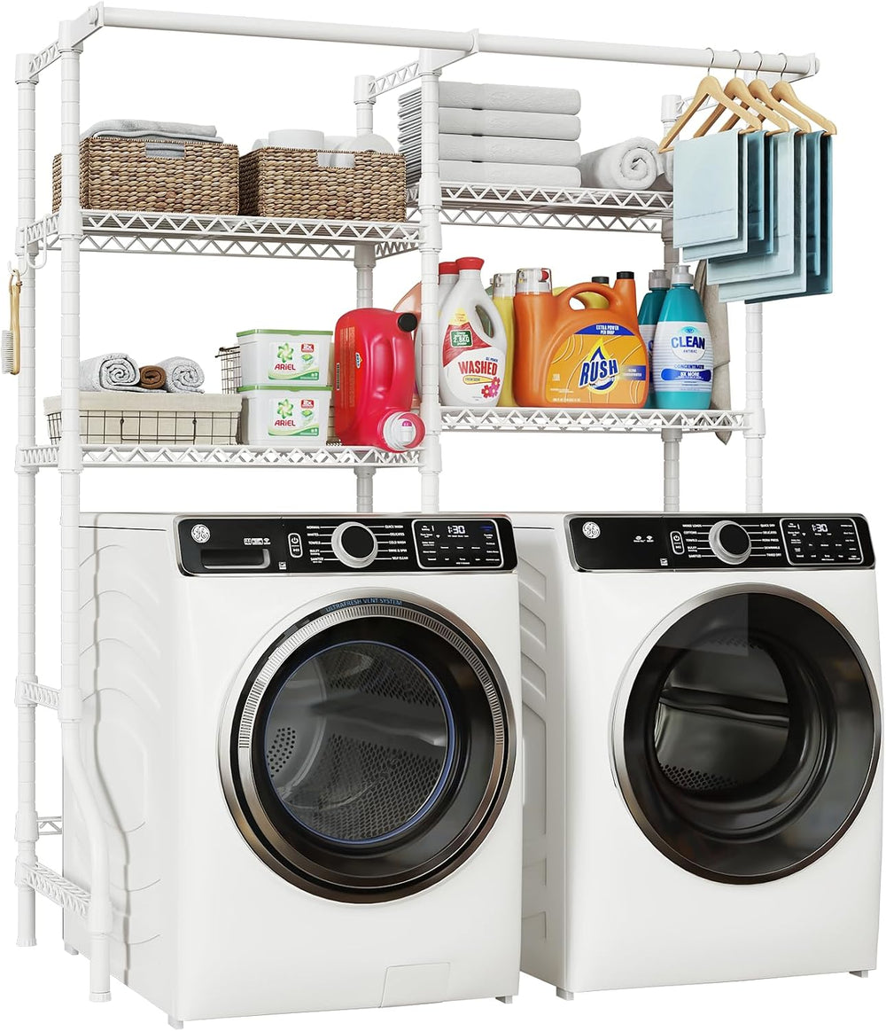 ULIFHOME U14 Medium Over the Washer and Dryer Shelves, 4 Tiers Laundry Room S...