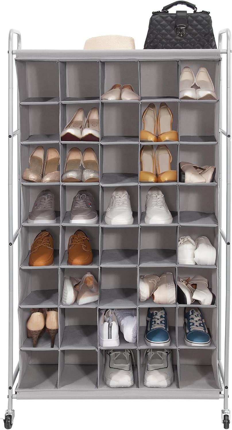 STORAGE MANIAC Shoe Cubby Organizer, Free Standing Shoe Cube Rack for Entrywa...