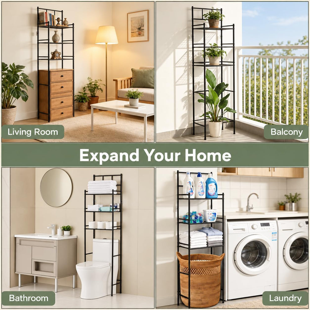 3-Tier Over The Toilet Storage Rack, Black