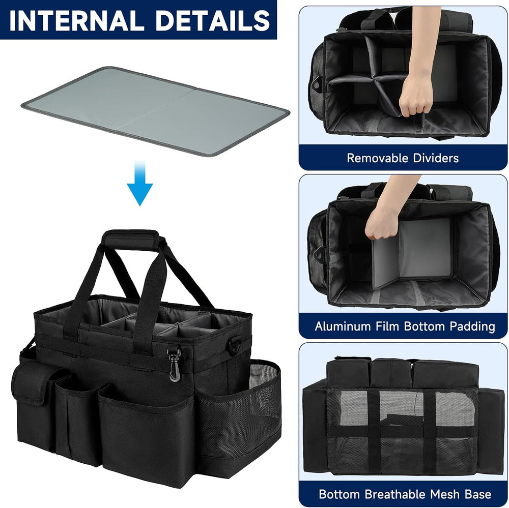 Cleaning Caddy Bag,Large Cleaning Supplies Organizer with Handle for Housekee...