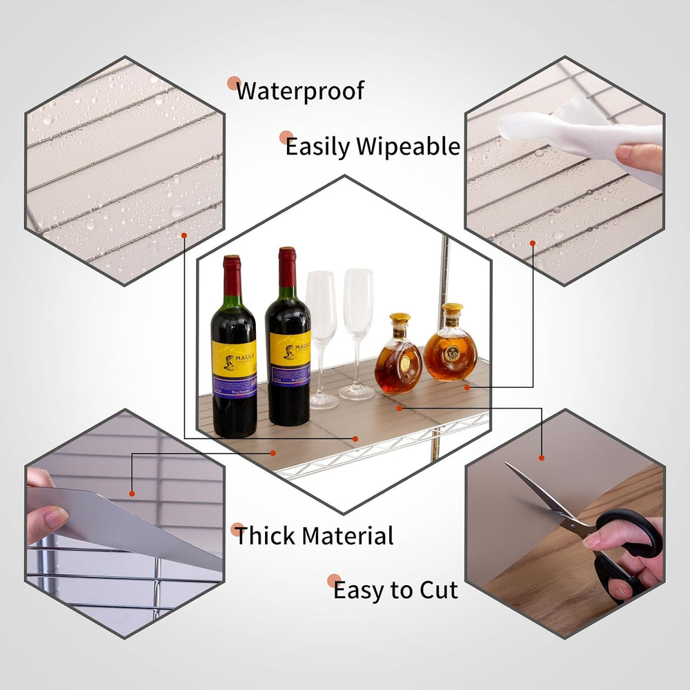 Poofzy Wire Shelf Liner 24" x 48", Set of 4 Gray