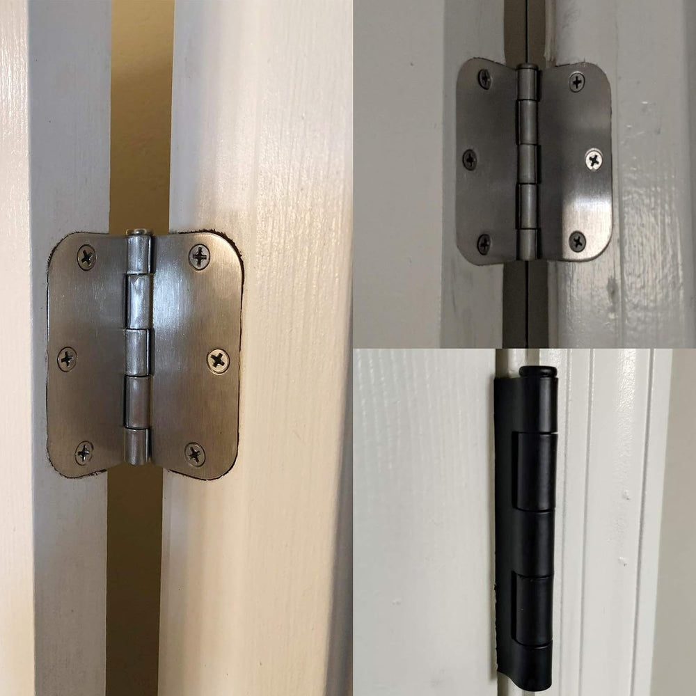 TDCHINGES Rounded Matte Black Door Hinges 3.5 Inch 5/8" Radius Flat 30 Pack