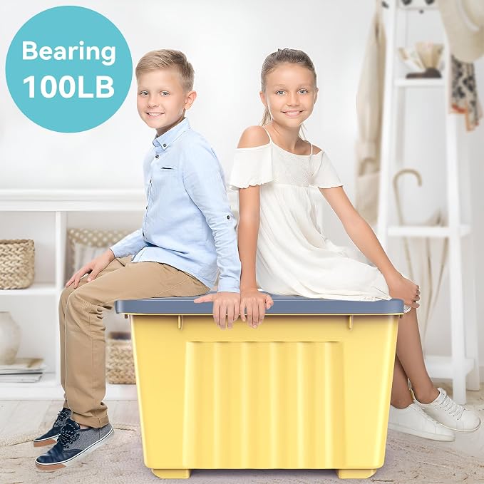 Nazhura Plastic Storage Bin, Stackable and Nestable Storage Boxes (6Pack)
