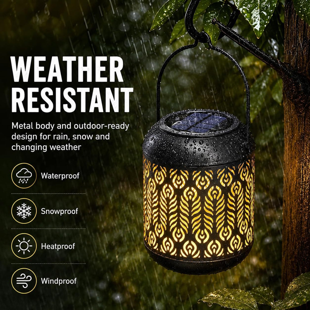 LeiDrail Solar Lantern Outdoor Hanging Lanterns Garden Metal Decorative Light...