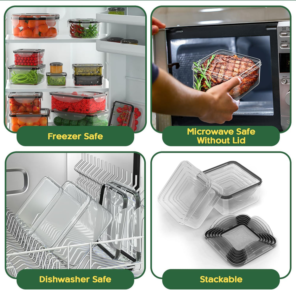 RockBerry 66 Pcs Food Storage Containers with Lids Airtight, Total 19075ML