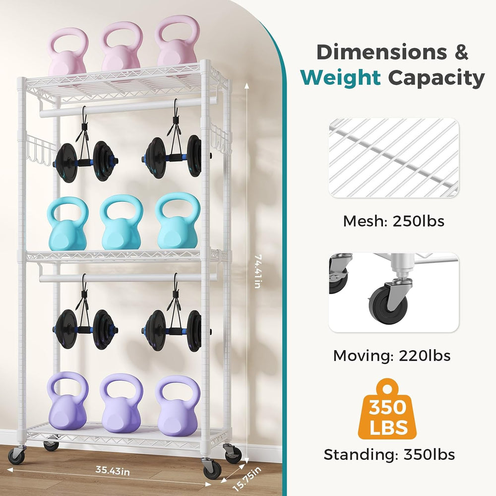 OLIXIS Rolling Clothes Rack, Heavy Duty Garment Rack, 29.5 IN, Metal White