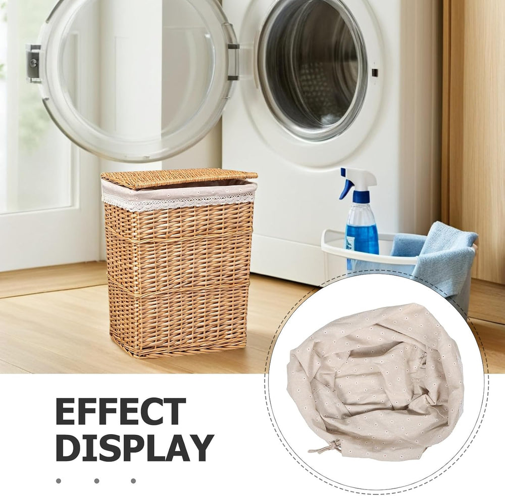 Rattan Basket Liner Replacement - Daisy Pattern Utility Washable Laundry Hamp...