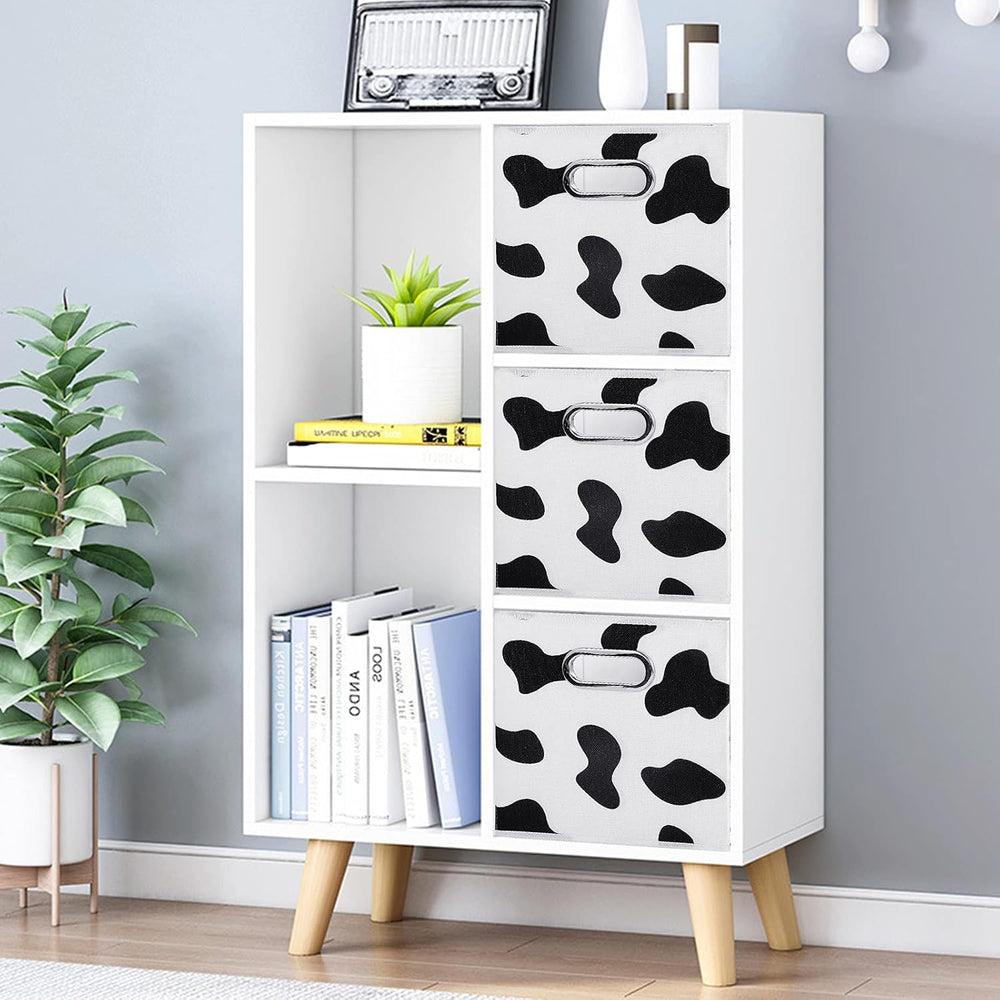 ANMINY Cow Print Cube Storage Bins with Handles, Washable, Collapsible | Cott...