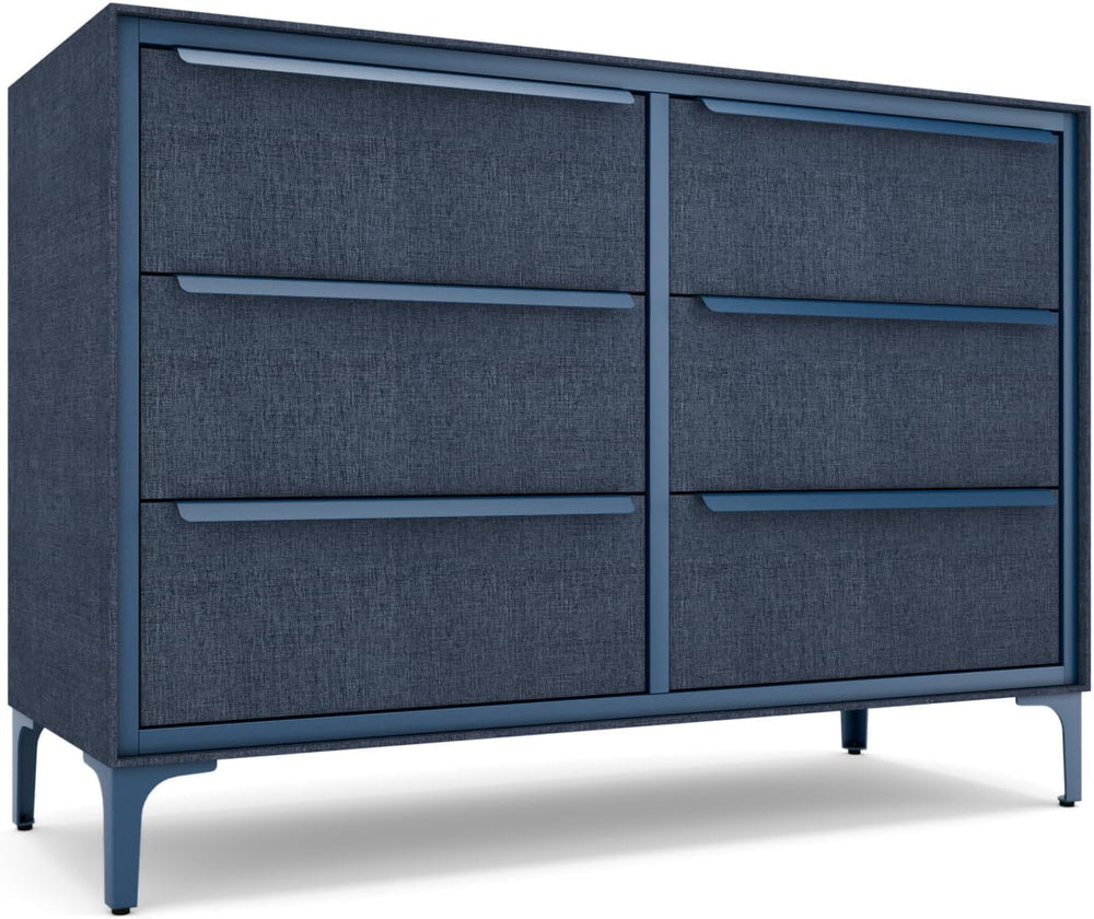 tinge Naima Premium Fabric Dresser - Strong Metal Frame, 6 Spacious Sag-Proof...