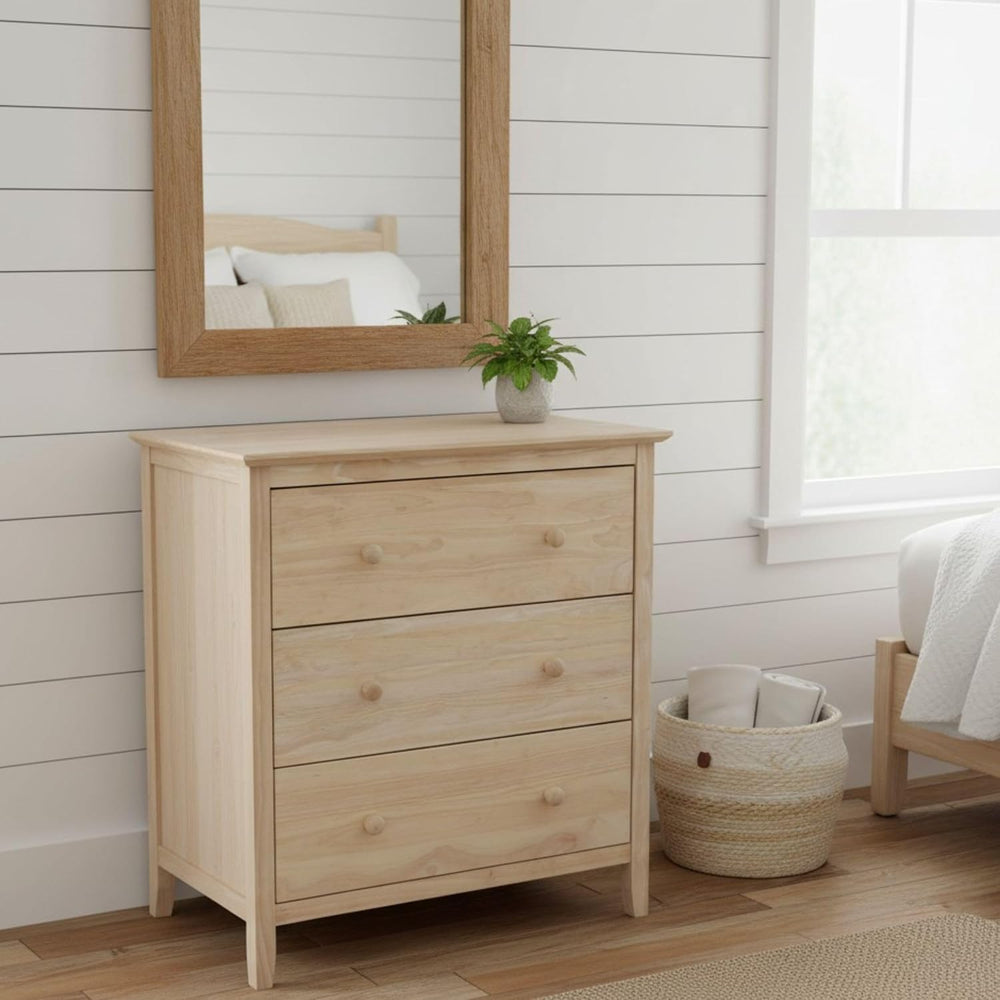 International Concepts Dresser with 3 Drawers, Unfinished
