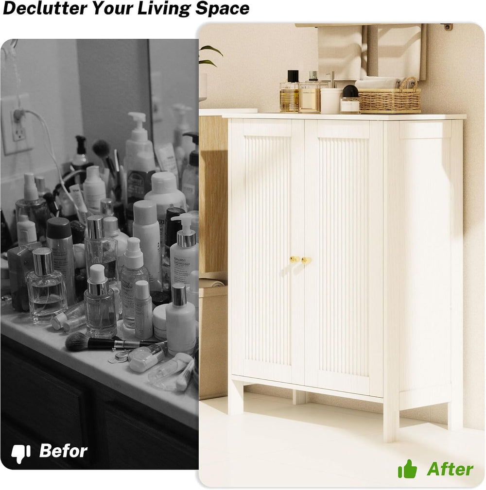 Bathroom Storage Cabinet with Doors, Freestanding Storage Cabinet