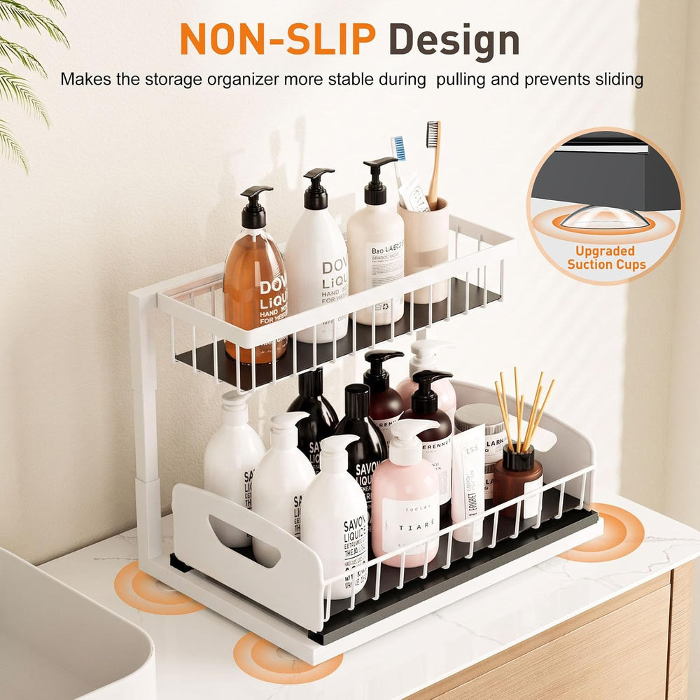 AIDIAM Under Kitchen Sink Organizer, Metal Pull Out Bathroom Organizers and S...