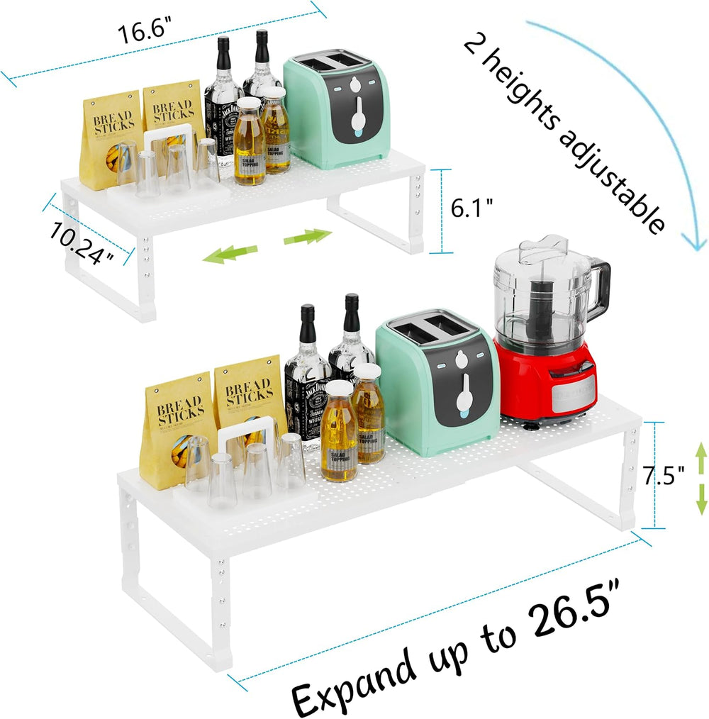 Expandable Adjustable Stackable Kitchen Organizer, Spice Rack,Metal Pantry St...