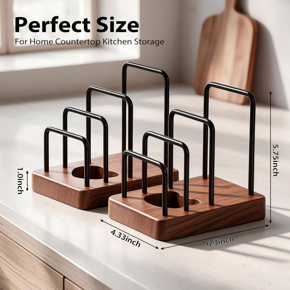 ENLOY 2 Pack Cutting Board Holder with Walnut Cute Bear and Heart Base