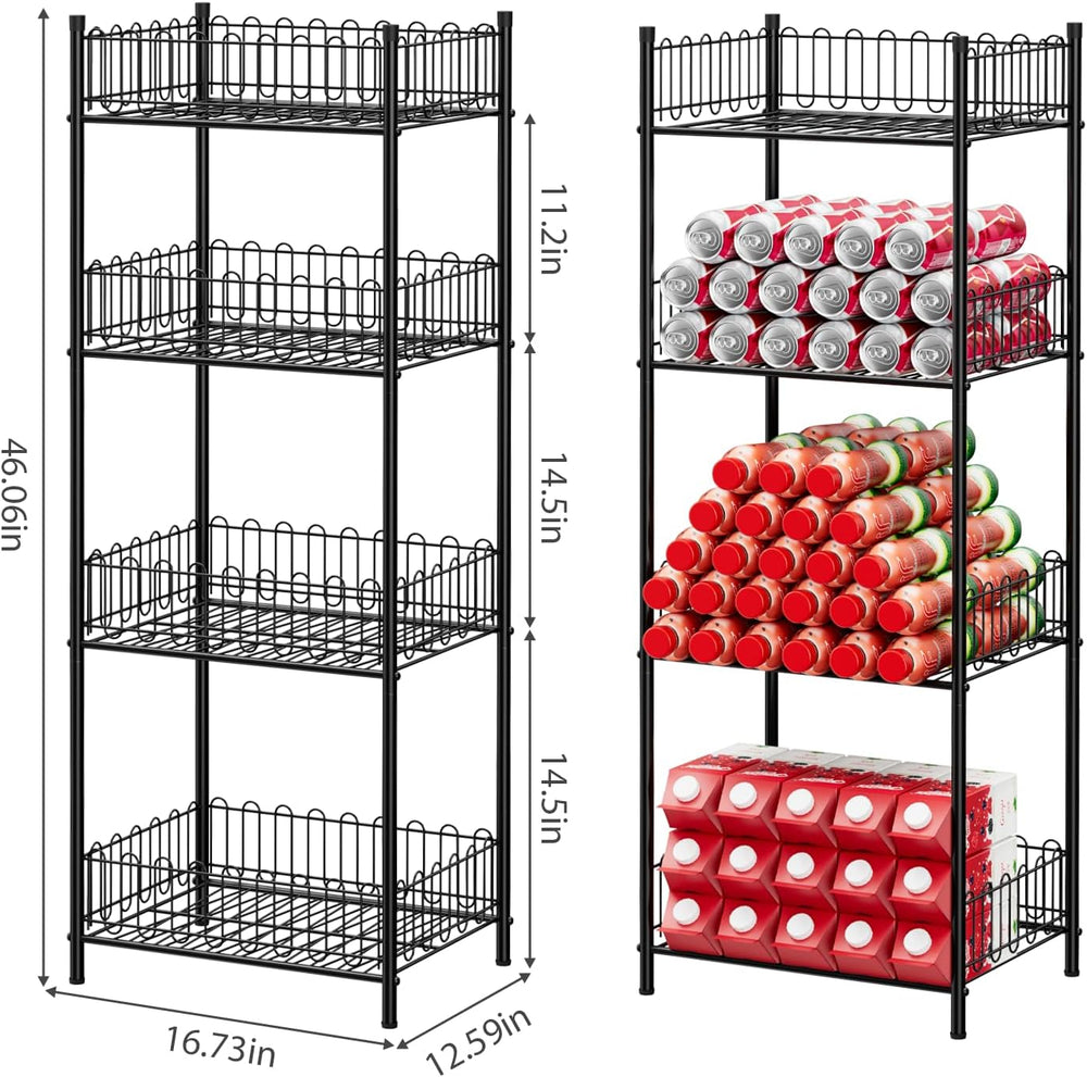 Vrisa Water Bottle Organizer 4 Tiers Free Standing Water Bottle Holder Bevera...