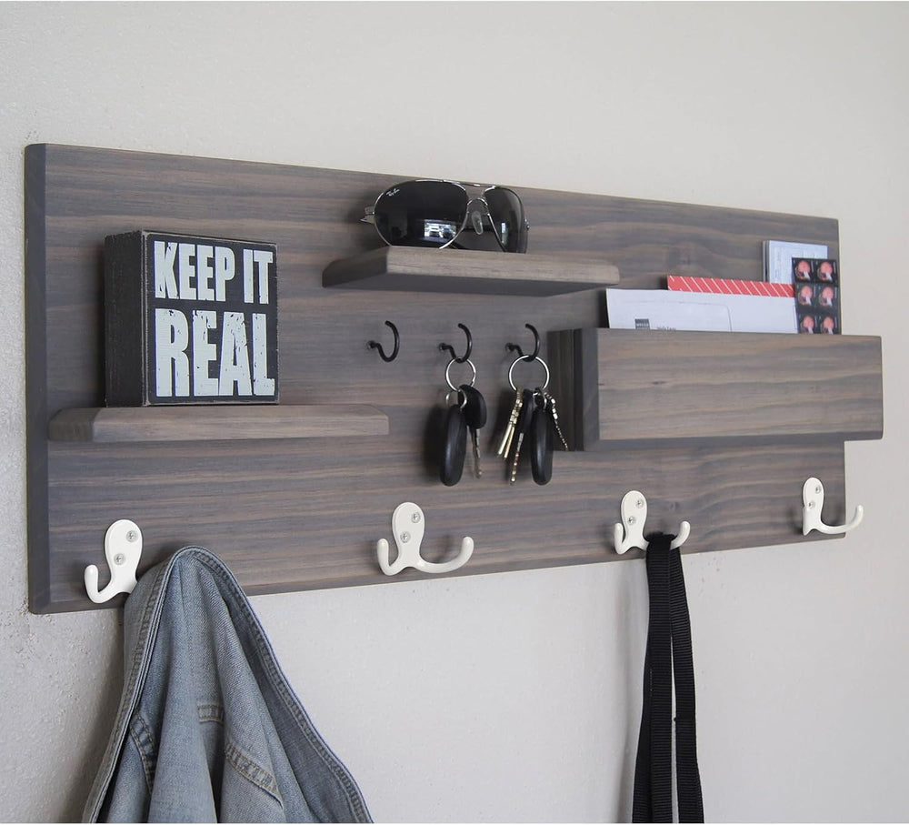 Homanu 54 Pack Coat Hooks, Heavy Duty Double Prong Coat Hooks Wall Mounted wi...