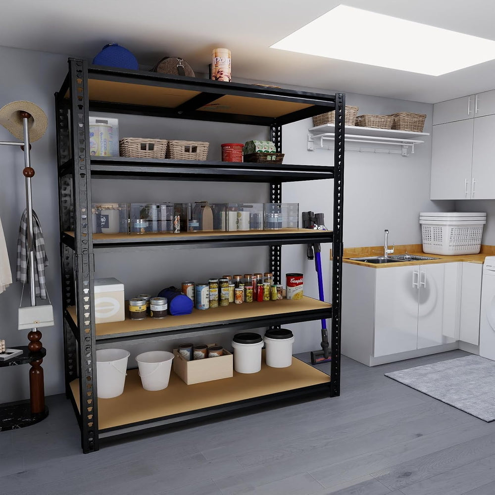 Garage Shelving Unit,40''W Black Storage Shelf,5 Tier Storage Racks a...
