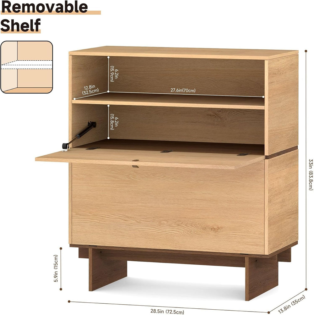 Sebastack Shoe Cabinet for Entryway, 28.6" W in Nature Oak