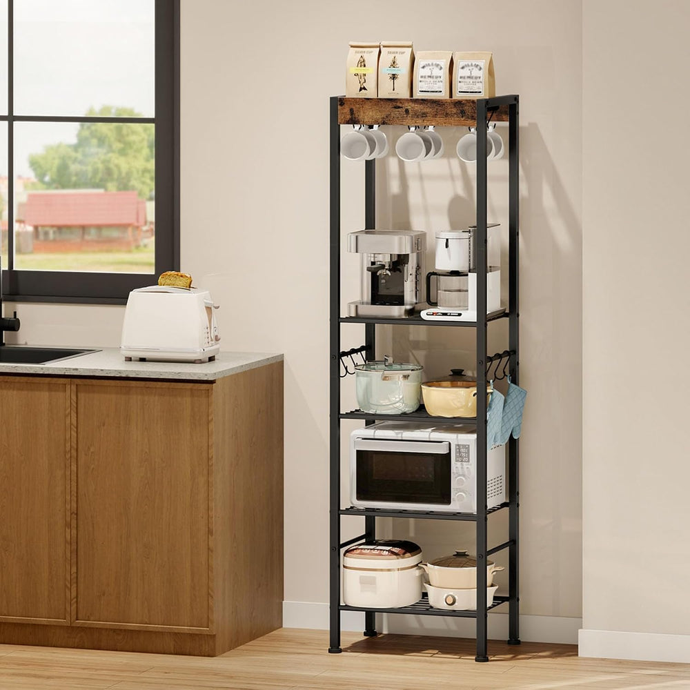 CHOEZON 5-Tier Pot Rack, Floorstanding Pots and Pans Organizer, Kitchen Baker...