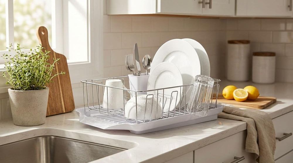 Farberware Classic Large Rust Resistant Full Dishrack with Removable 3 Compar...