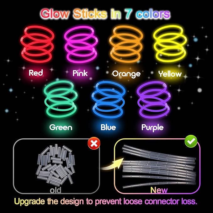 Halloween Glow Sticks Bulk Party Pack- Ultra Bright 800pk Glow in the Dark Pa...