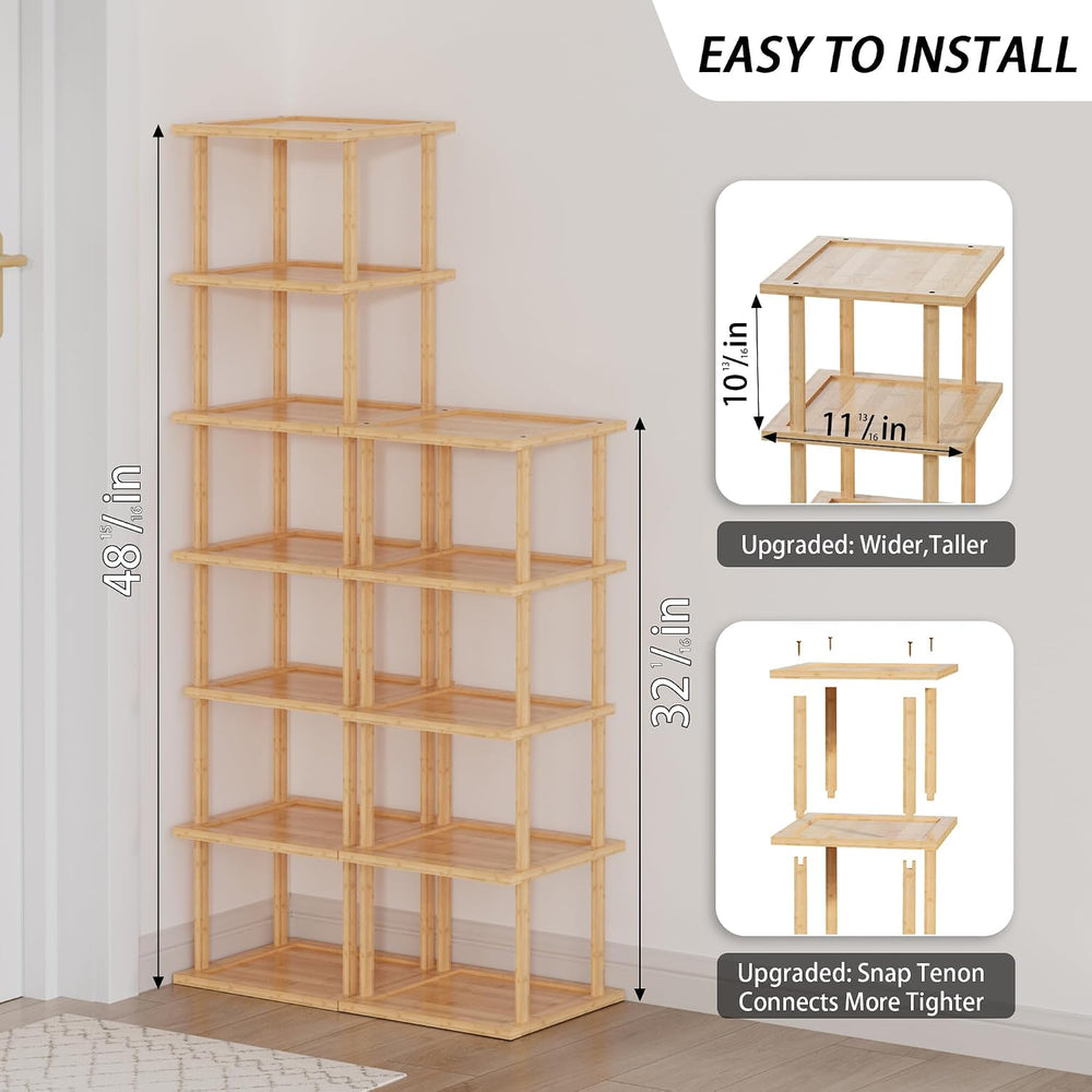 Vertical Tall Shoe Rack Organizer for Entryway -12 Tier Free Standing Slim Na...