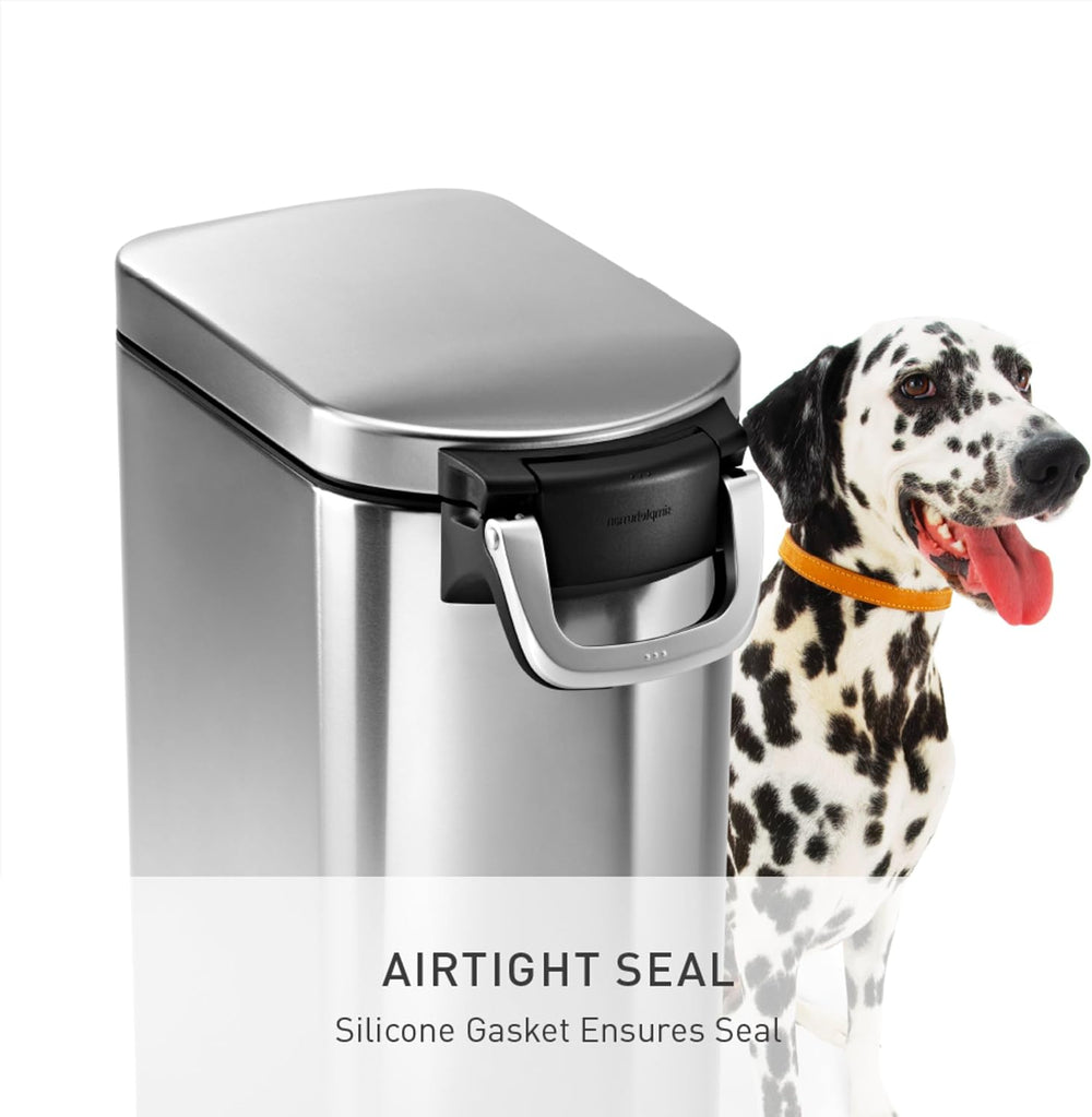 simplehuman Large Pet Food Storage Container, Holds 30-35 lb / 14-16 kg of Dr...