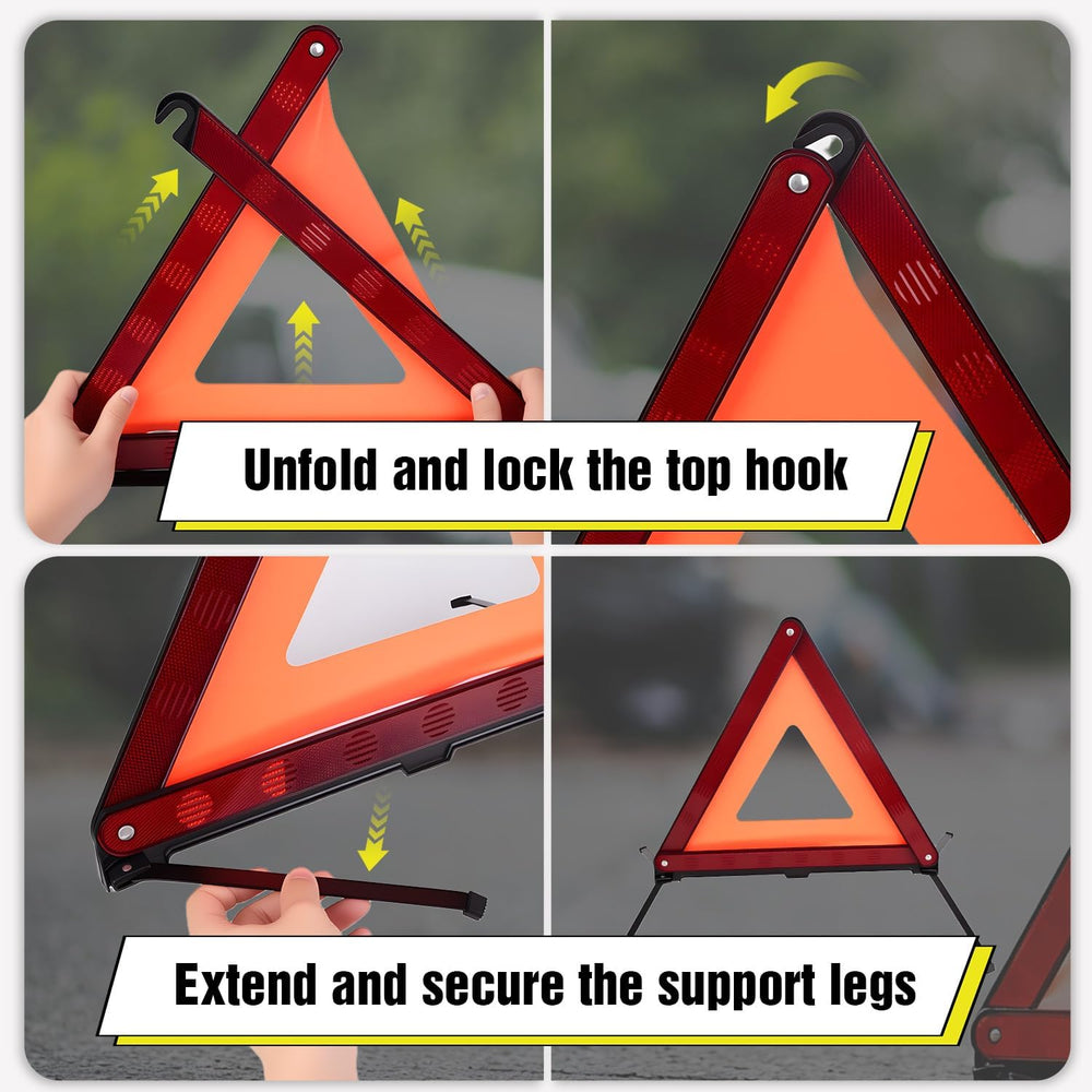 XOOL Emergency Warning Triangle Kit – Roadside Safety Kit with Reflective War...