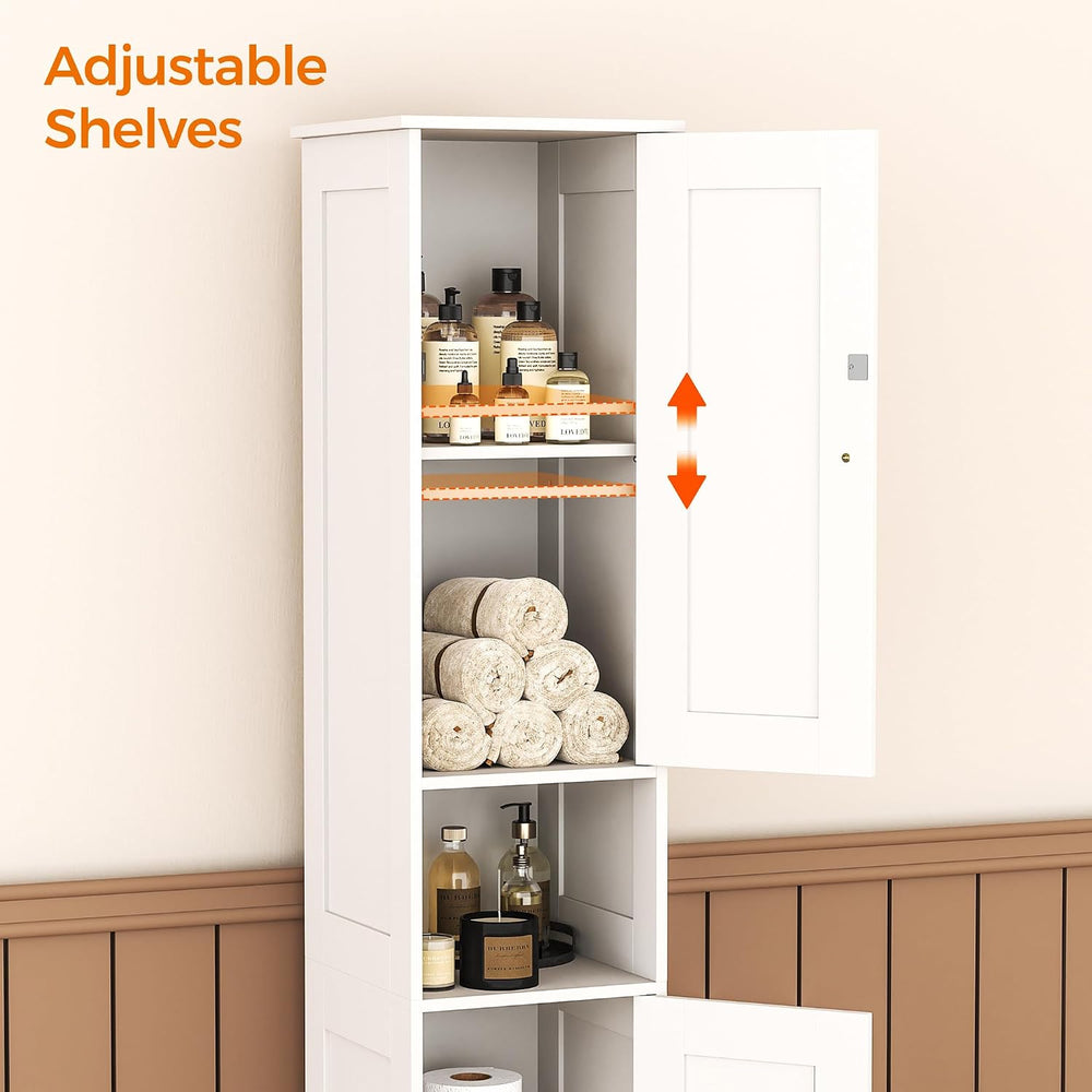 Tall Bathroom Storage Cabinet with 2 Doors, Slim Bathroom Cabinet