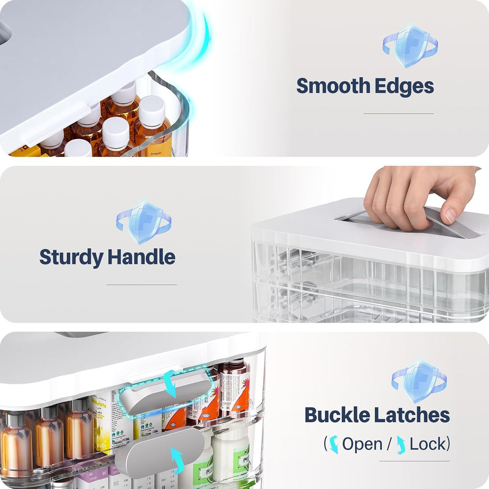 4-Tier Medicine Organizer - Multipurpose Medicine Cabinet Storage Box