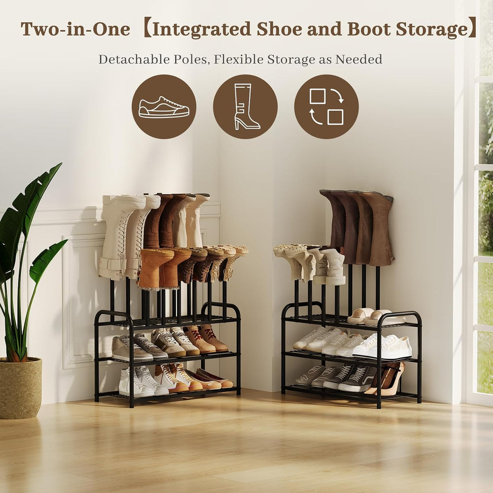 Kitsanery Shoe Rack - 3-Tier Metal Boot Rack Organizer for Entryway, Closet &...