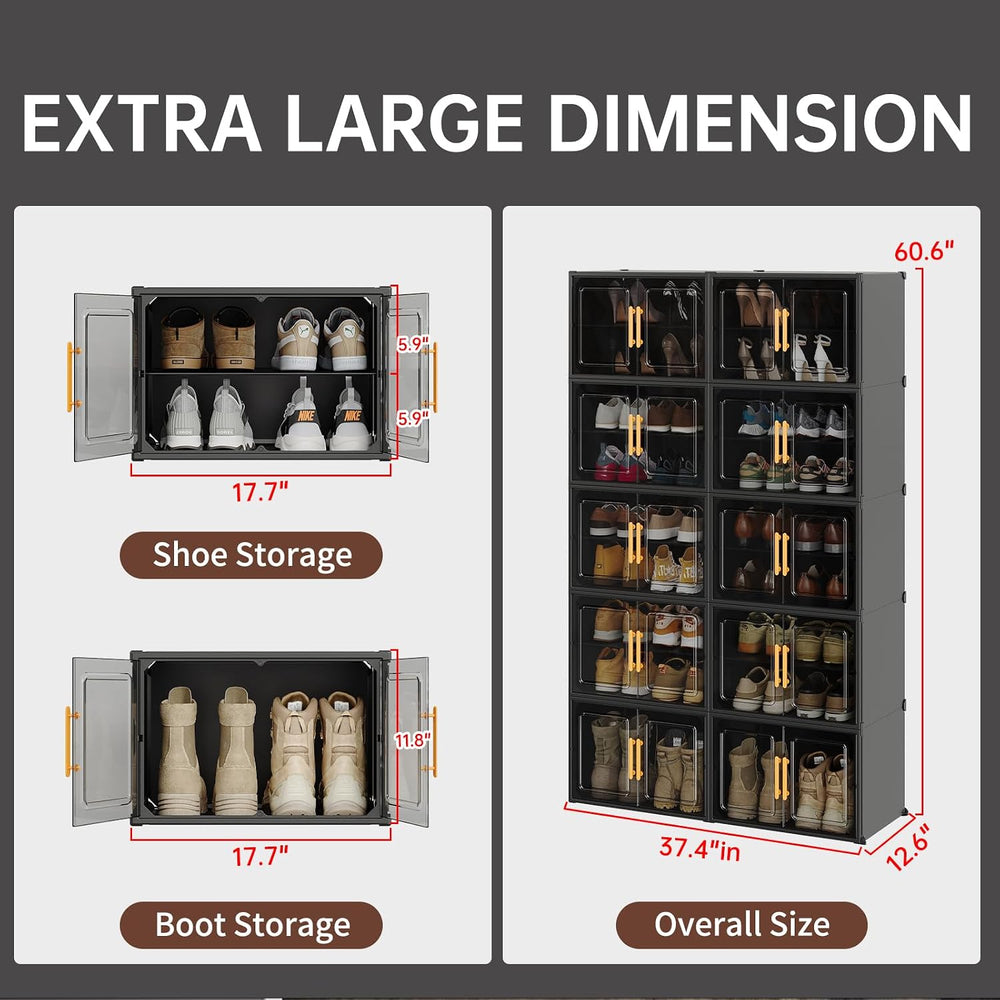 MAGINELS Shoe Rack,Expandable Shoe Cabinet Easy to Assemble. Shoe Storage wit...