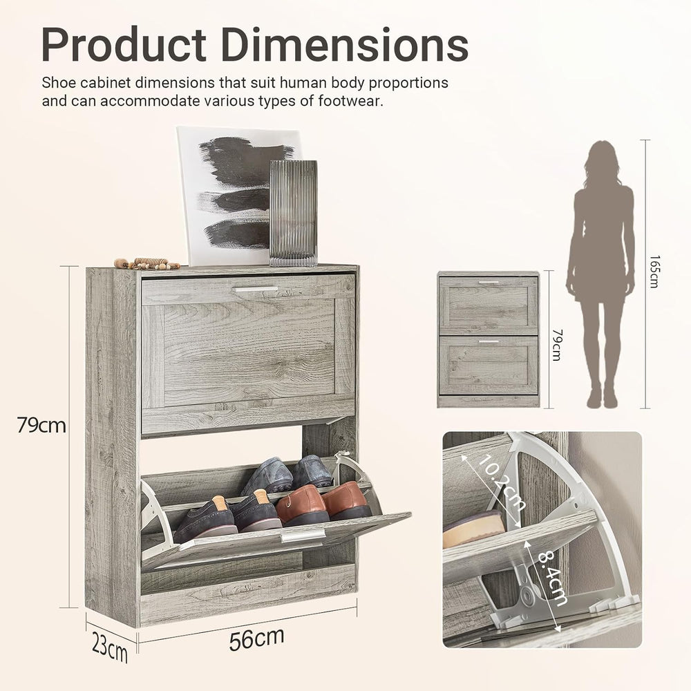 SoBuy Shoe Storage Cabinet Entryway, Slim Shoe Rack Freestanding, Narrow Shoe...