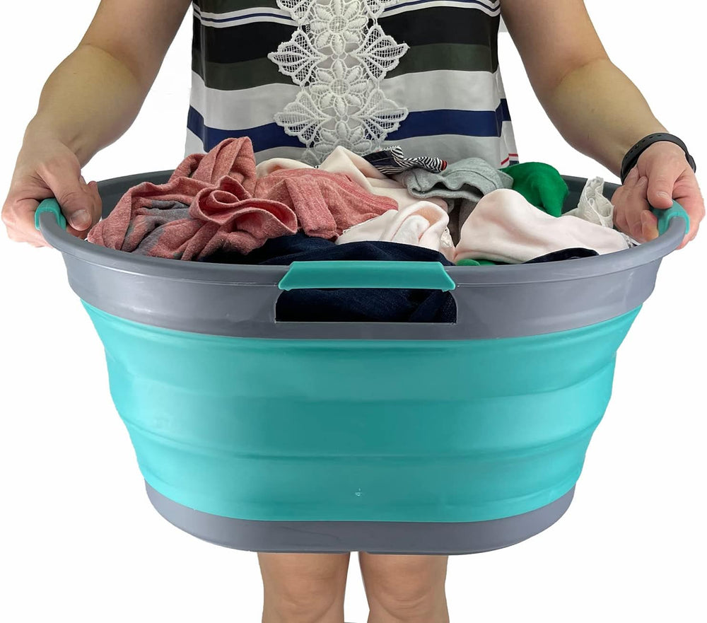 SAMMART 25L (6.6 Gallon) Collapsible Plastic Laundry Basket - Foldable Pop Up...