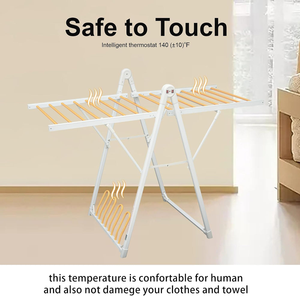 Heating Clothes Drying Rack Foldable Shoes Socks White