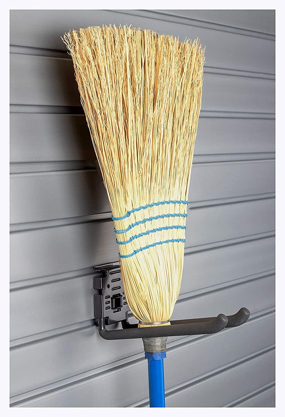 8" Double Hook with Locking Bracket for Tool Storage on Garage Slatwall ...
