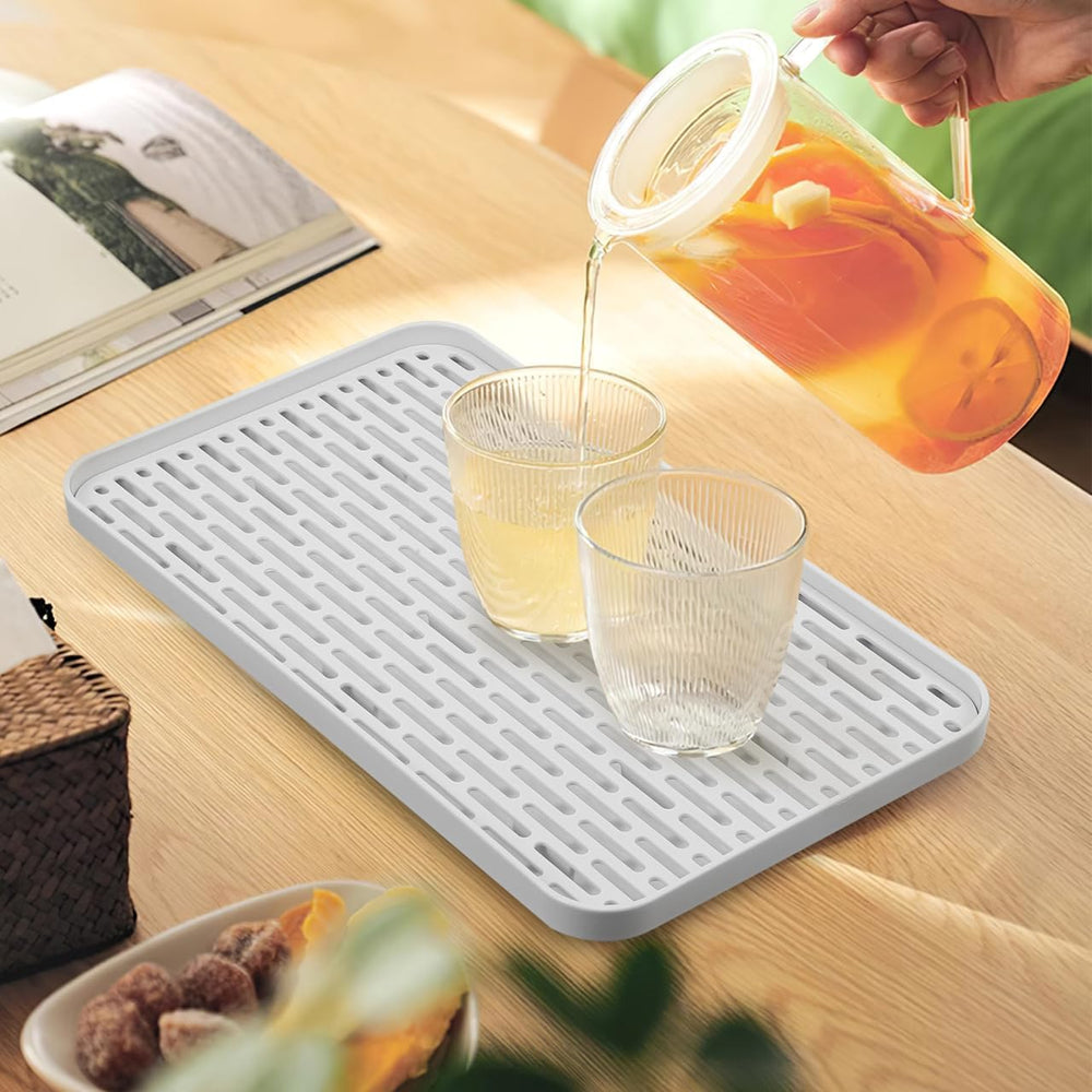 DOITOOL Double Layer Draining Tray: 2Pack Dish Drainer Drying Rack for Kitche...