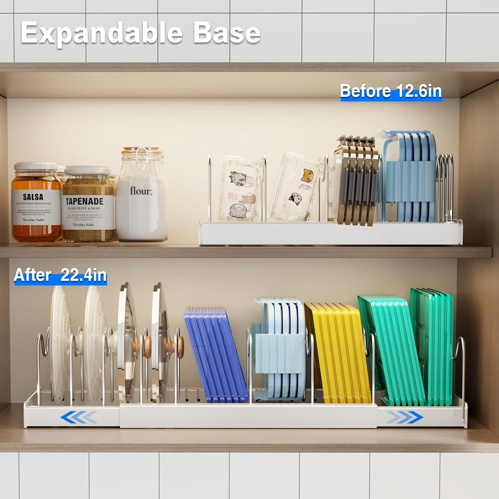 Mustorn 2 Pack Pots and Pans Organizer Under Cabinet, 22" Expandable Foo...