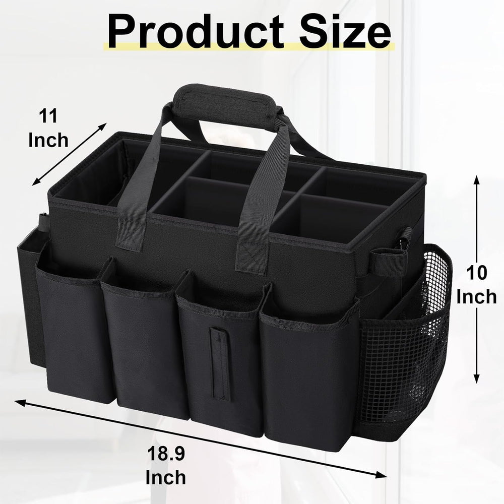 Wearable Large Cleaning Caddy Bag for Housekeepers (Black)