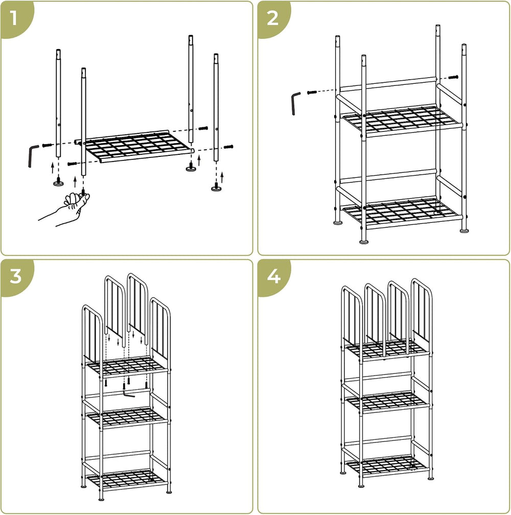 3-Tier Towel Storage for Bathroom, Freestanding Towel Rack with Dividers