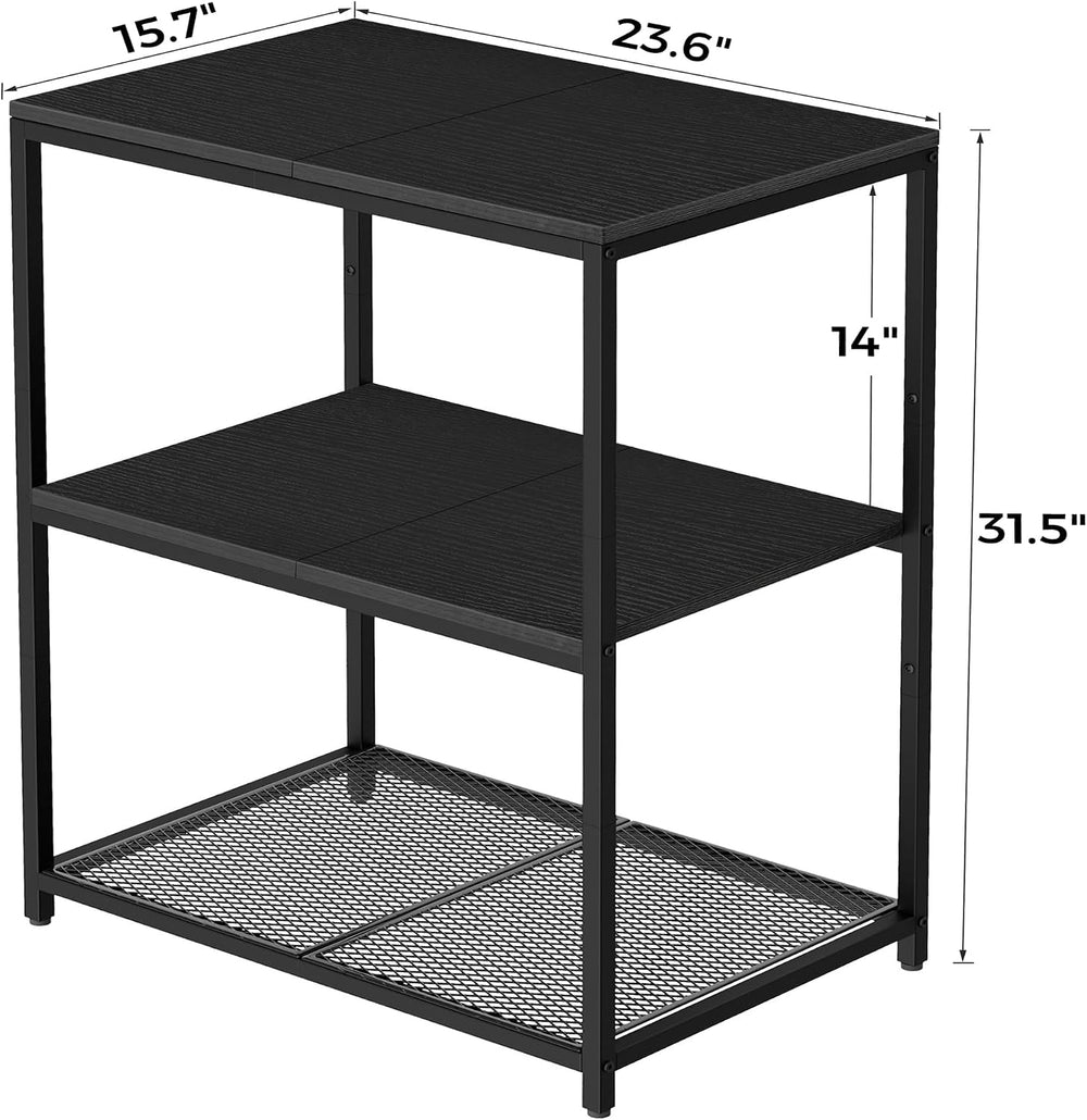 Kitchen Island with 3 Shelves, Workbench, Microwave Stand