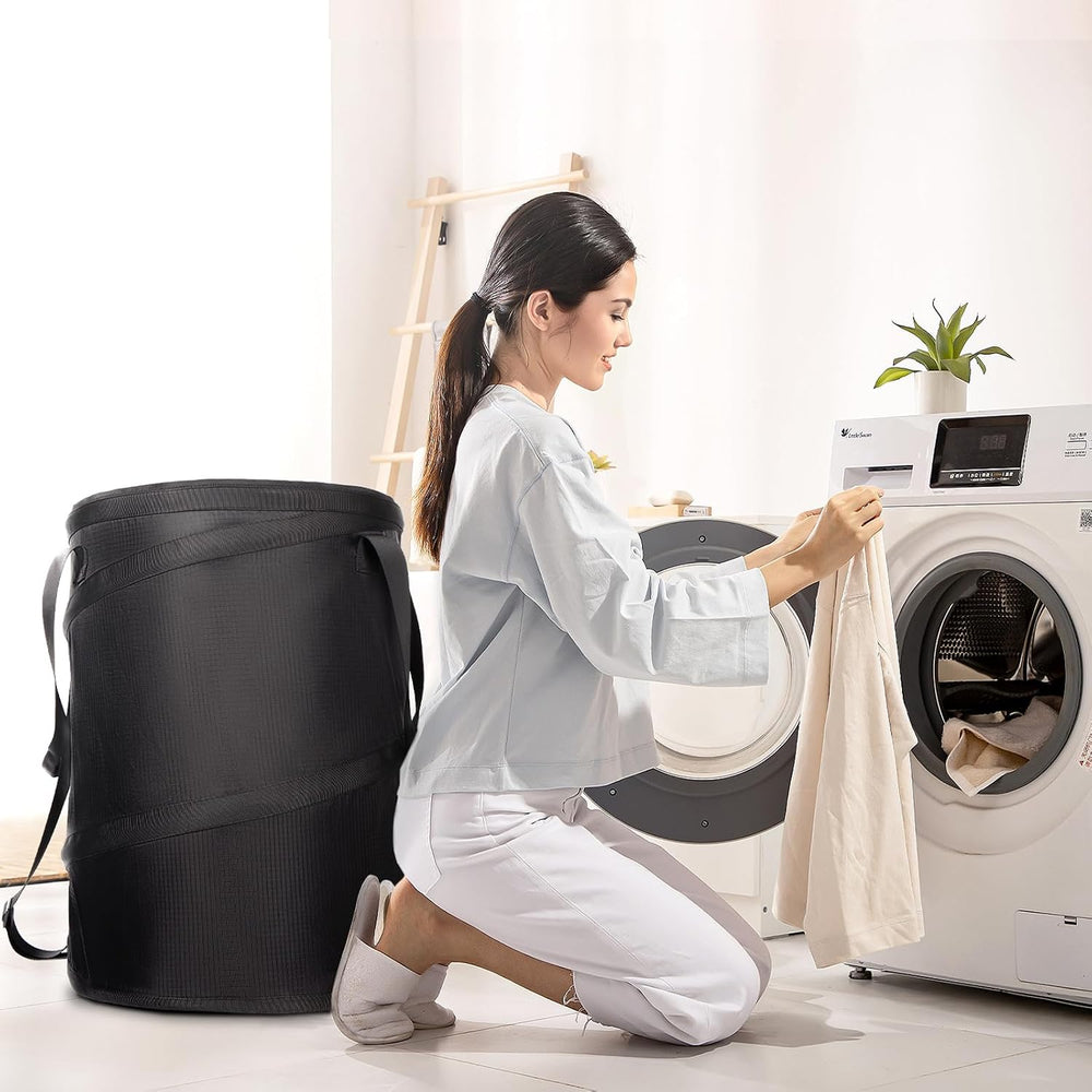 Bukere Laundry Hamper with Wheels, Extra Large 3 in 1 Pop Up Basket with Roll...